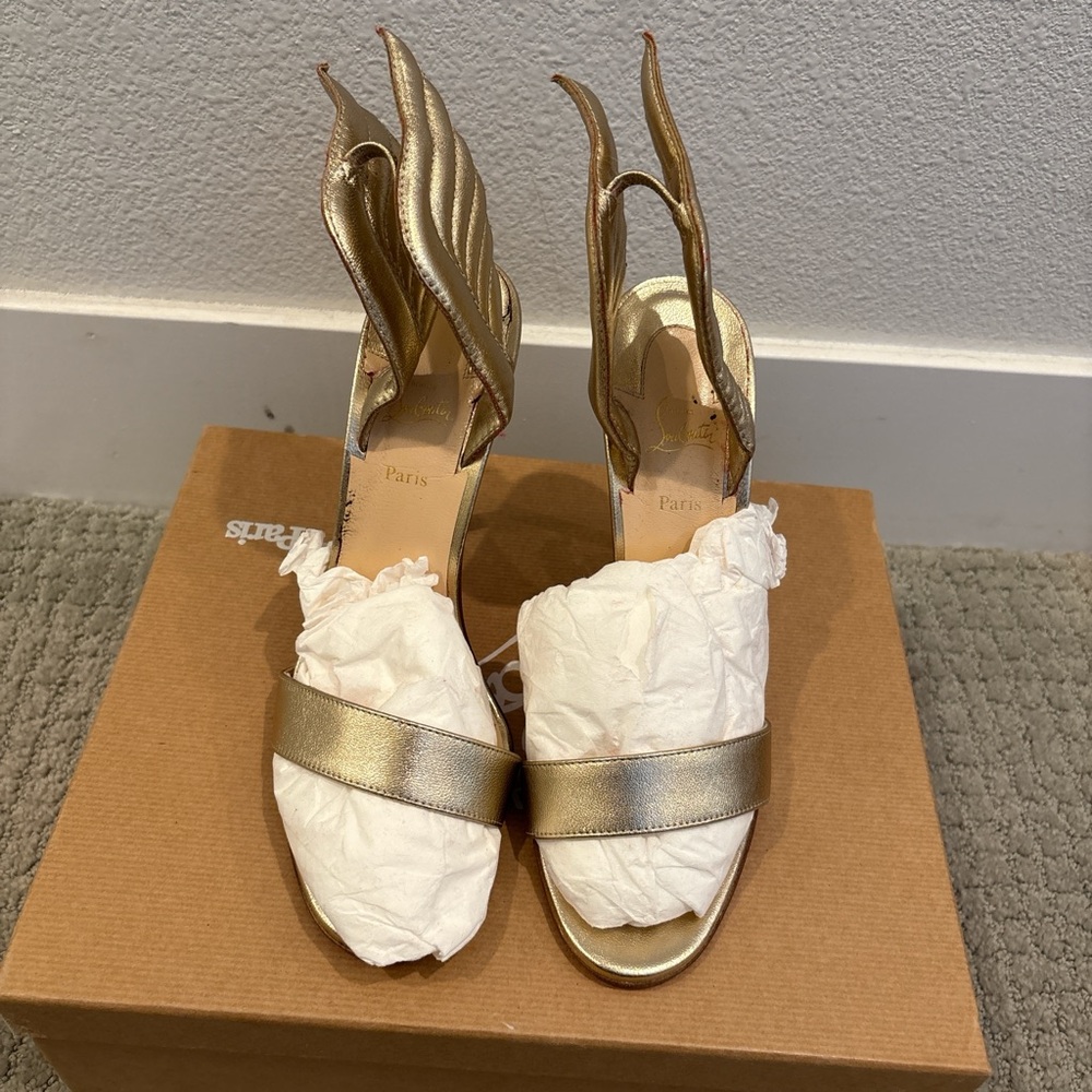 Gold Winged Women Heels